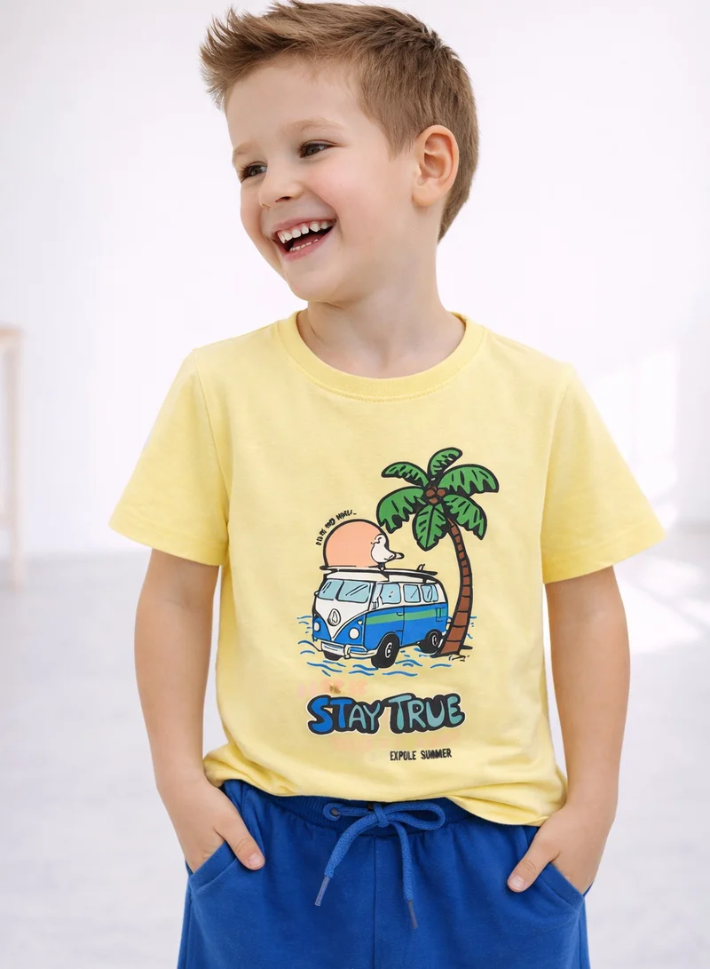 فكتور اند جين Boys Sunset Ride T-Shirt & Blue Shorts Set